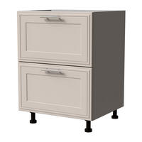 SCHUBLADENUNTERSCHRANK Salo D2/60 Grau / Kaschmir Matt 60 / 50 / 82cm - REJS Vollauszug - Kaschmir/Grau, Holz/Holzwerkstoff (60/82/50cm) - Feldmann-Wohnen