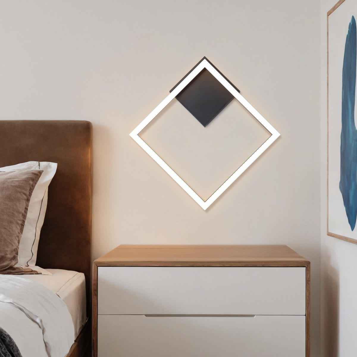 LED-DECKENLEUCHTE Madera 26/26/4.7cm - Schwarz, Kunststoff (26/26/4.7cm) - Nettlife