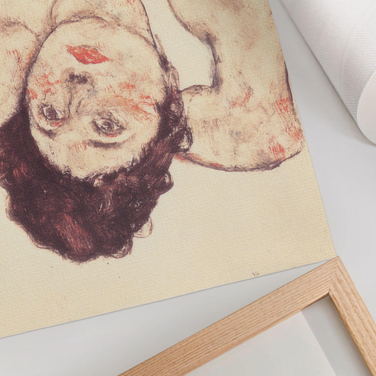 POSTER - 59x42 cm (A2) - Egon Schiele - Weiblicher Akt - Beige, Textil (59.4/42/0.1cm) - TULUP