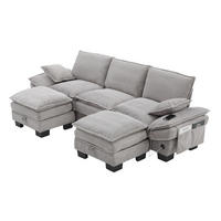 WOHNLANDSCHAFT DE-33752 modular 3-Sitzer Hellgrau - Hellgrau, Metall (260/84/132cm) - ComfortXL