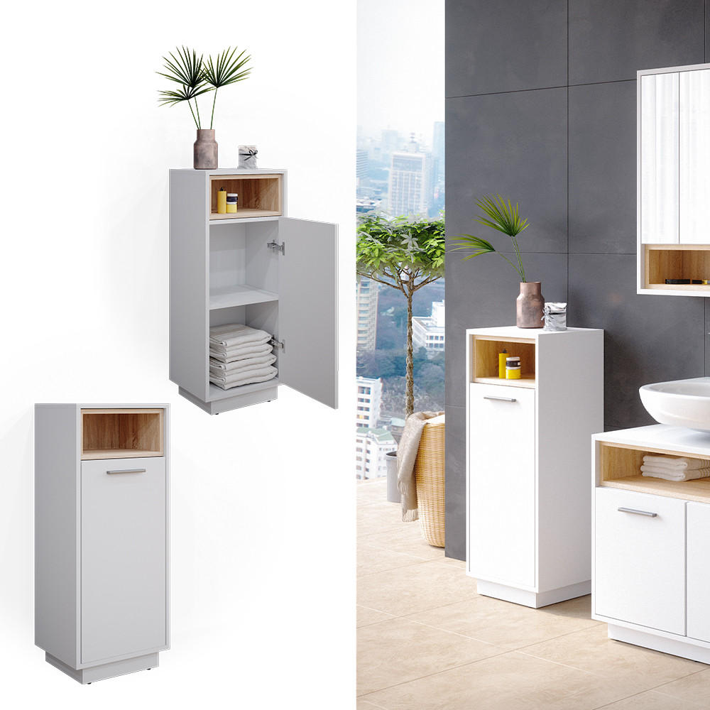 MIDISCHRANK Beatrice Weiß 30 x 93 cm - Weiß, Holzwerkstoff (30/93/30cm) - Vicco