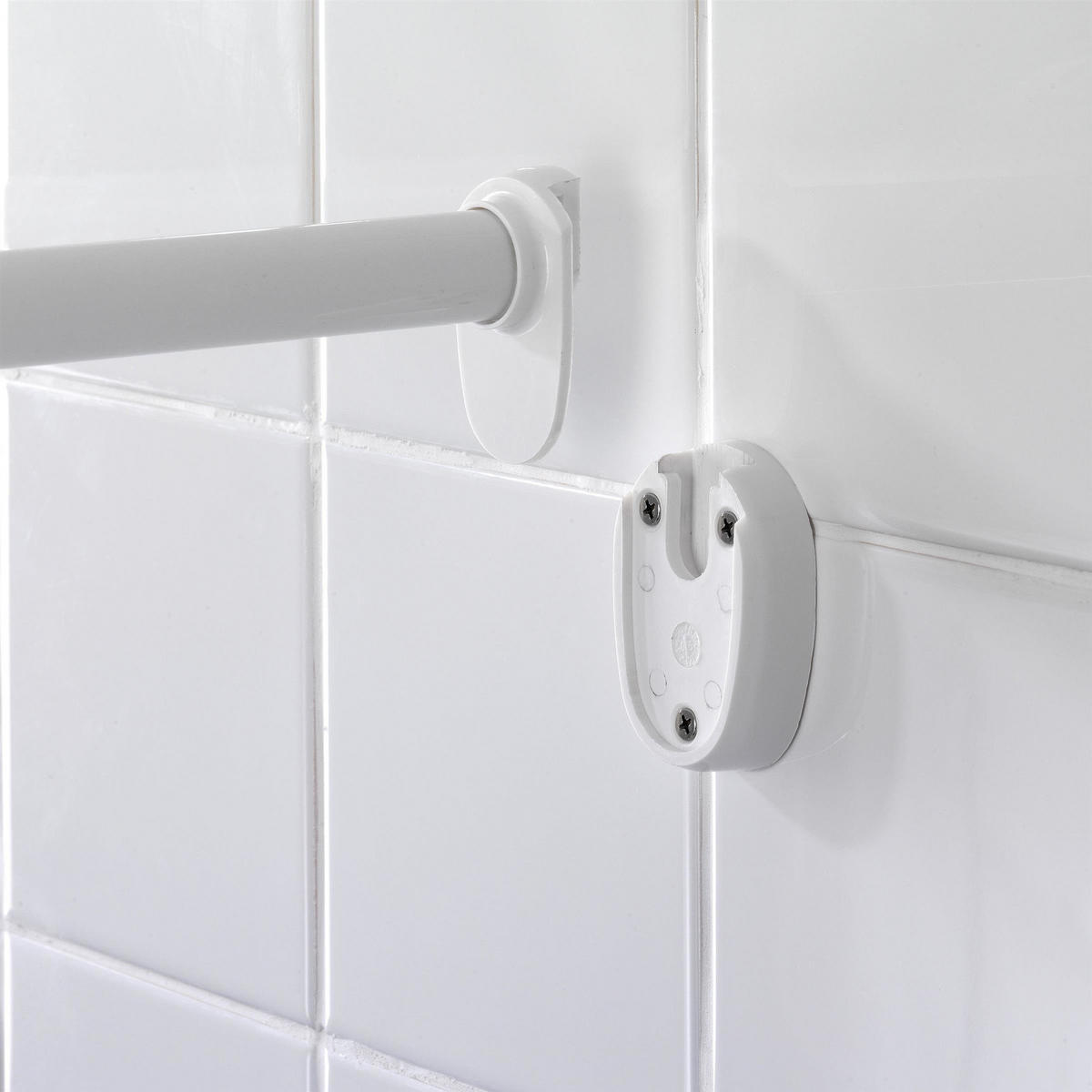 DUSCHSTANGE 80 x 80/ 90/90 cm - Weiß, Metall (90cm) - Wenko