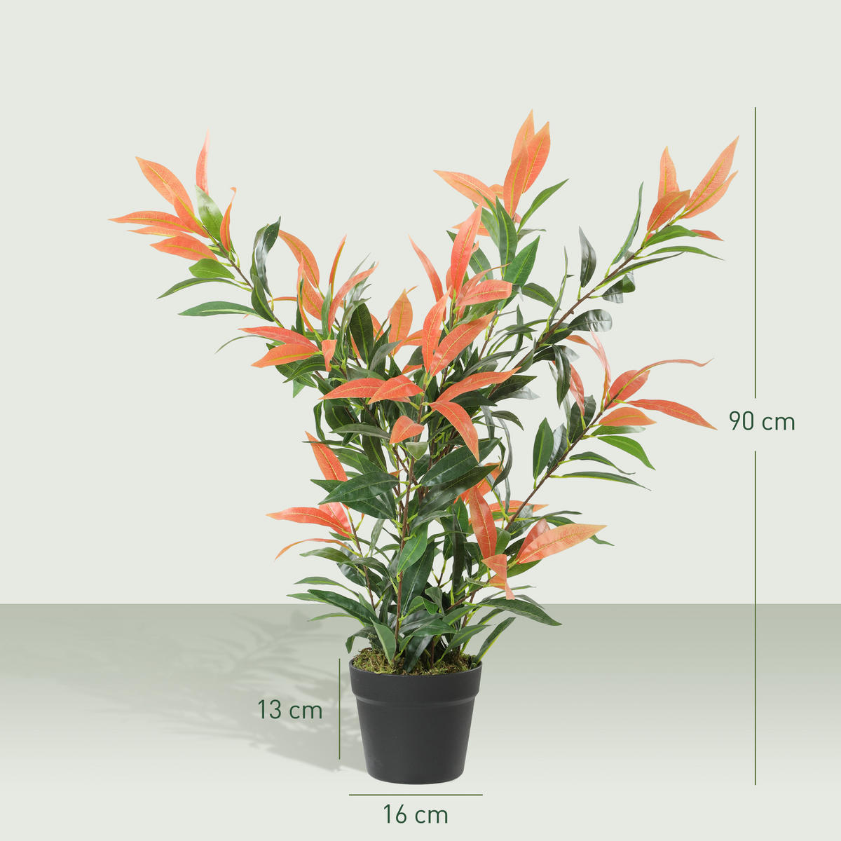 KÜNSTLICHE Pflanzen Rot 45.0/45.0/90.0cm - Rot, Kunststoff (90cm)