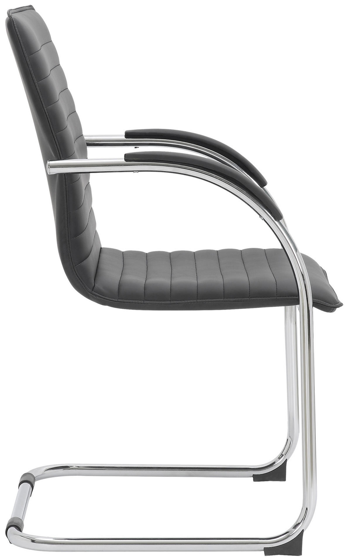 SCHWINGSTUHL Lederlook Schwarz - Schwarz, Textil/Metall (56/95/60cm) - CLP