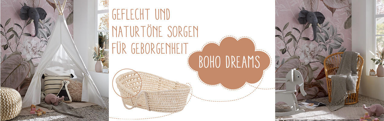 Boho Dreams: Geflecht und Naturtöne sorgen für Geborgenheit.