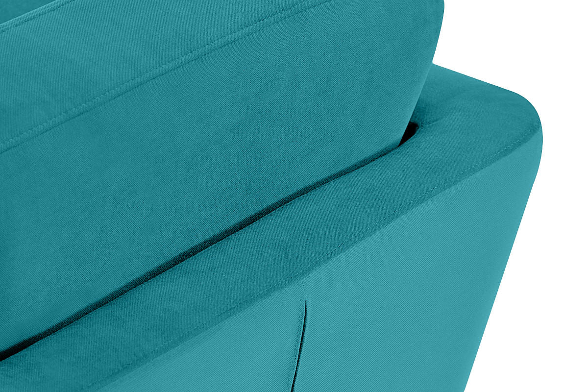 SOFA TAGIO mit Armlehnen, Türkisblau - Türkis/Braun, Buchenholz/Textil (153/80/84cm) - KONSIMO®