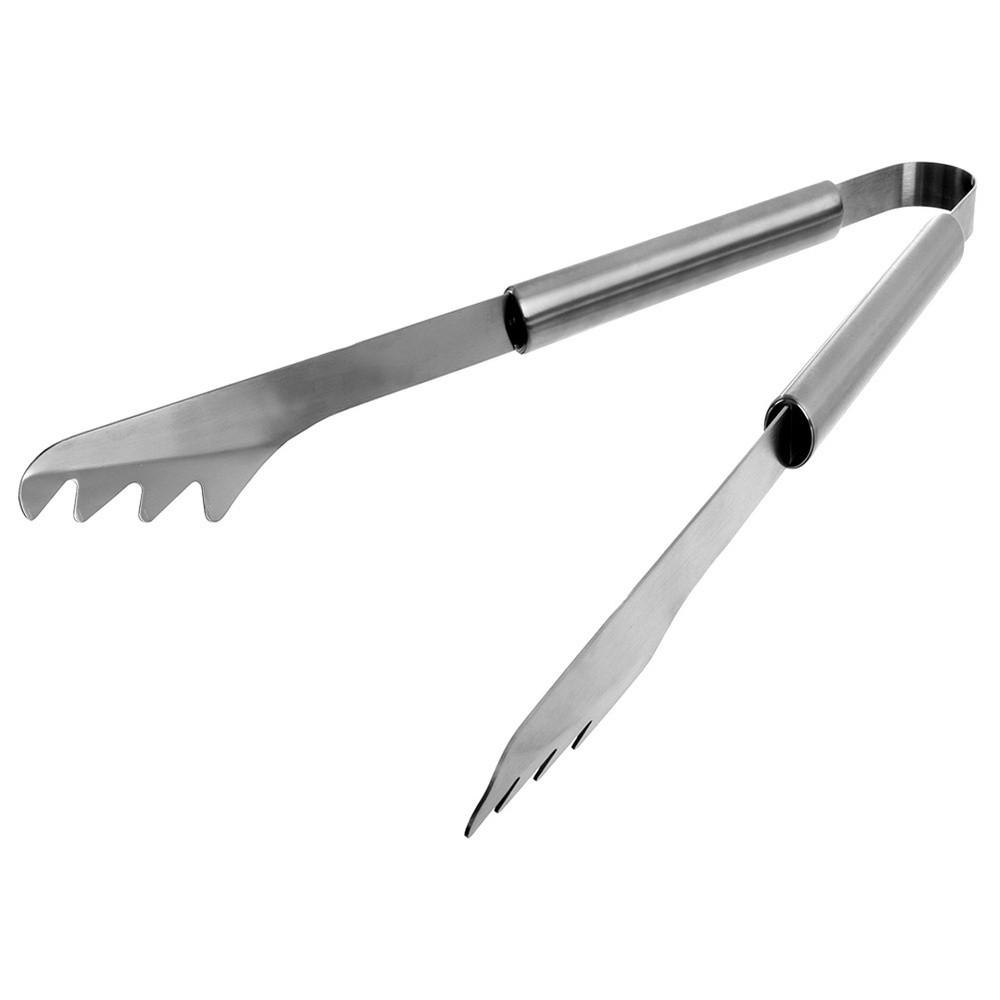 GRILLZANGE gezahnt Edelstahl 43 cm Silberfarben - Silberfarben, Metall (43cm) - Orion 