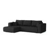 ECKSOFA CARACAS 288/185 in Cord Schwarz mit Schlaffunktion links - Schwarz, Holz/Holzwerkstoff (288/185cm) - Deine Möbel 24