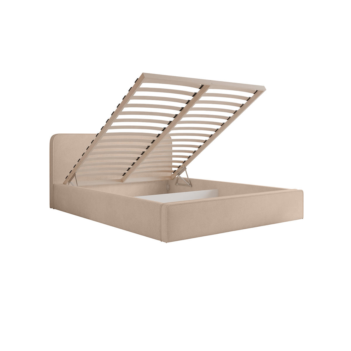 POLSTERBETT Monteli 160x200 cm, Sandbraun - Greige, Textil (160/200cm) - Fedve