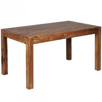 ESSTISCH Massivholz Rechteckig Zeitlos MUMBAI, Dunkelbraun 160x80x76 cm - Braun, Holz (80/160/76cm) - KADIMA DESIGN