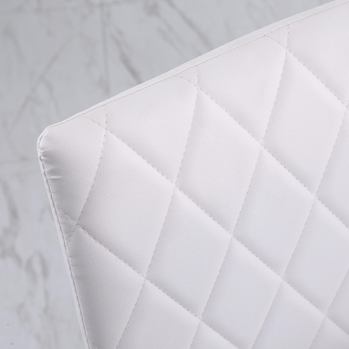 ESSZIMMERSTÜHLE 4er Set Küchenstühle mit Rückenlehne, aus Kunstleder, Weiß - Weiß, Metall (50/91/41cm) - HOMCOM