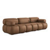 3-SITZER SOFA Kunstleder Braun - Lila/Schwarz, Leder/Kunststoff (285/70/96cm) - Makamii