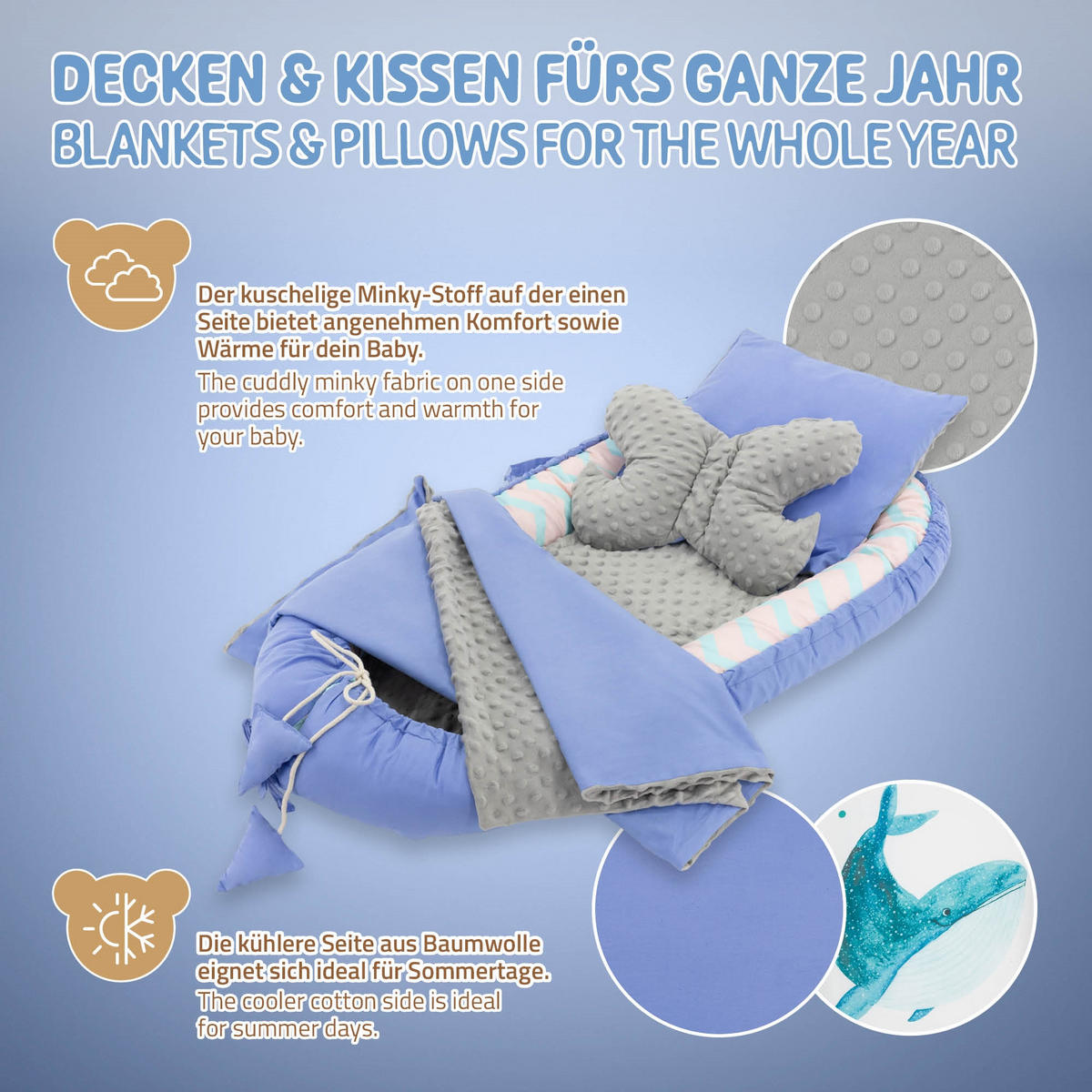 BABYNEST - Blau, Textil (50/90cm) - Joyz