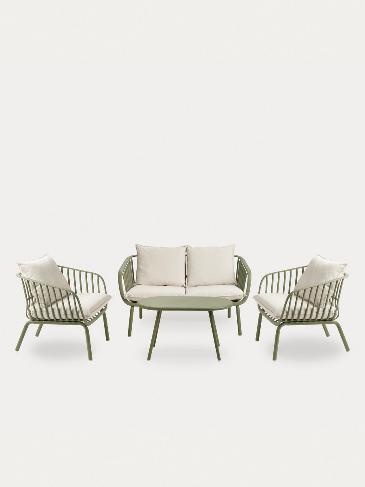 GARTENSET Madeira Grün - Grün, Metall - Kenay Home