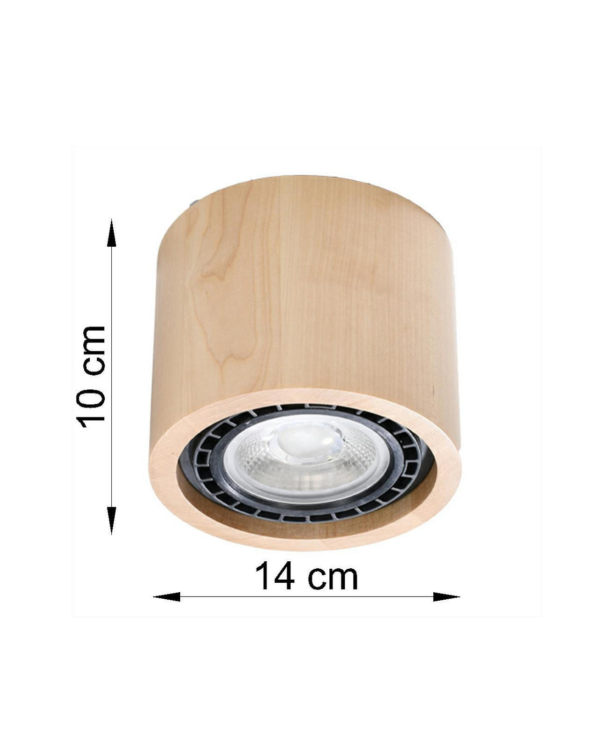 DECKENLEUCHTE Holzoptik Braun Rund - Braun, Holz (14/14/10cm) - Sollux Lighting