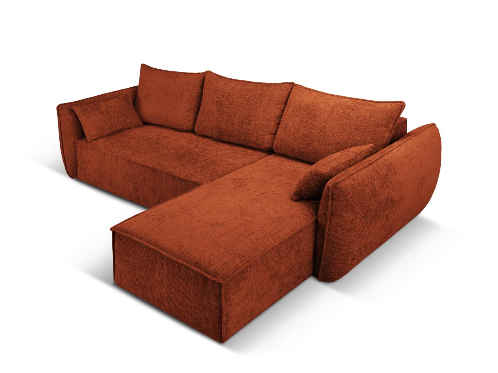 Thumbnail - Micadoni Ausklappbares-Ecksofa, Terra cotta, Textil, 4-Sitzer, L-Form, 252x165 cm, Hergestellt in Europa, Oeko-Tex®, Woh...