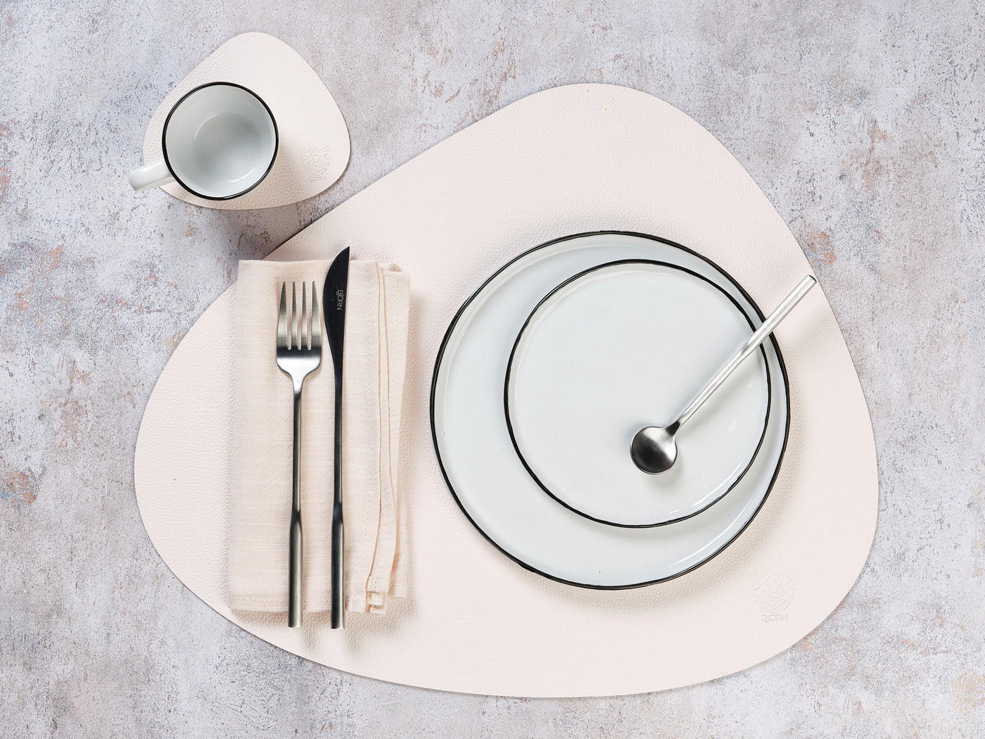 TISCHSERVIETTE - 6er-Set - Leinen und Baumwolle in Cremeweiß - Weiß, Textil (40/40cm) - Björn