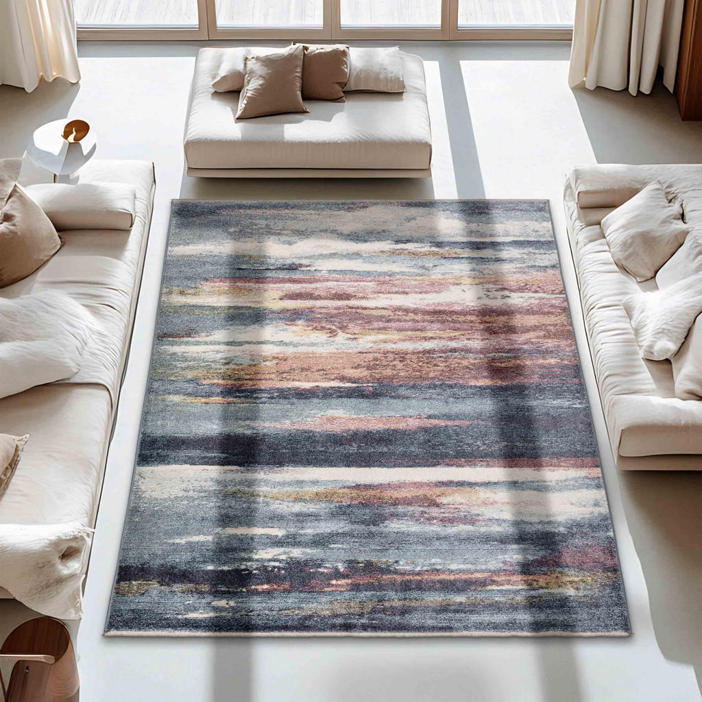 Thumbnail - Astra Designteppich, Blau, Textil, 133x190 cm, Oeko-Tex® Standard 100, Teppiche & Böden, Teppiche, Moderne Teppiche