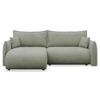 ROHOVÁ SEDAČKA Cushi šalvějově zelená žinylka - černá/světle zelená, textil/plast (252/183cm) - Selsey