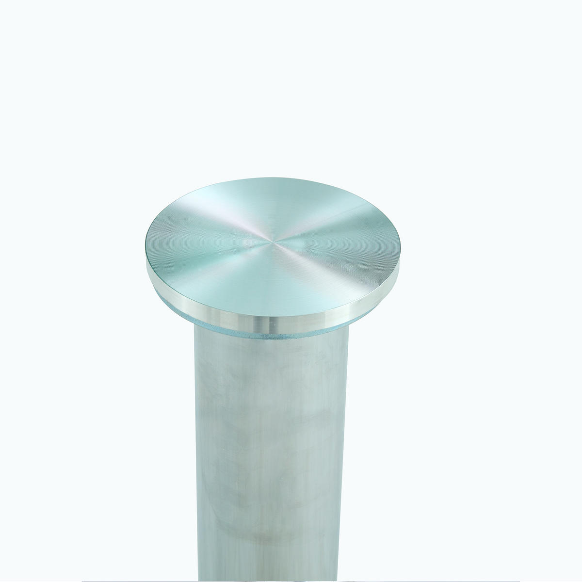 BARTISCH Ø85/76 cm mit Glasplatte DE-40020 Silber - Silberfarben, Metall (85/85/76cm) - ComfortXL