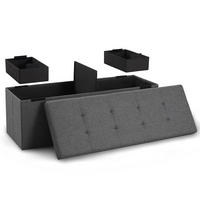 SITZBANK 110/38/38 cm + 2 extra Boxen, Dunkelgrau - Dunkelgrau, Kunststoff (38/38/110cm) - Blumtal