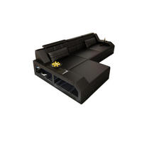 ECKSOFA Arezzo L - Schwarz, Leder (194/308cm) - Sofa Dreams