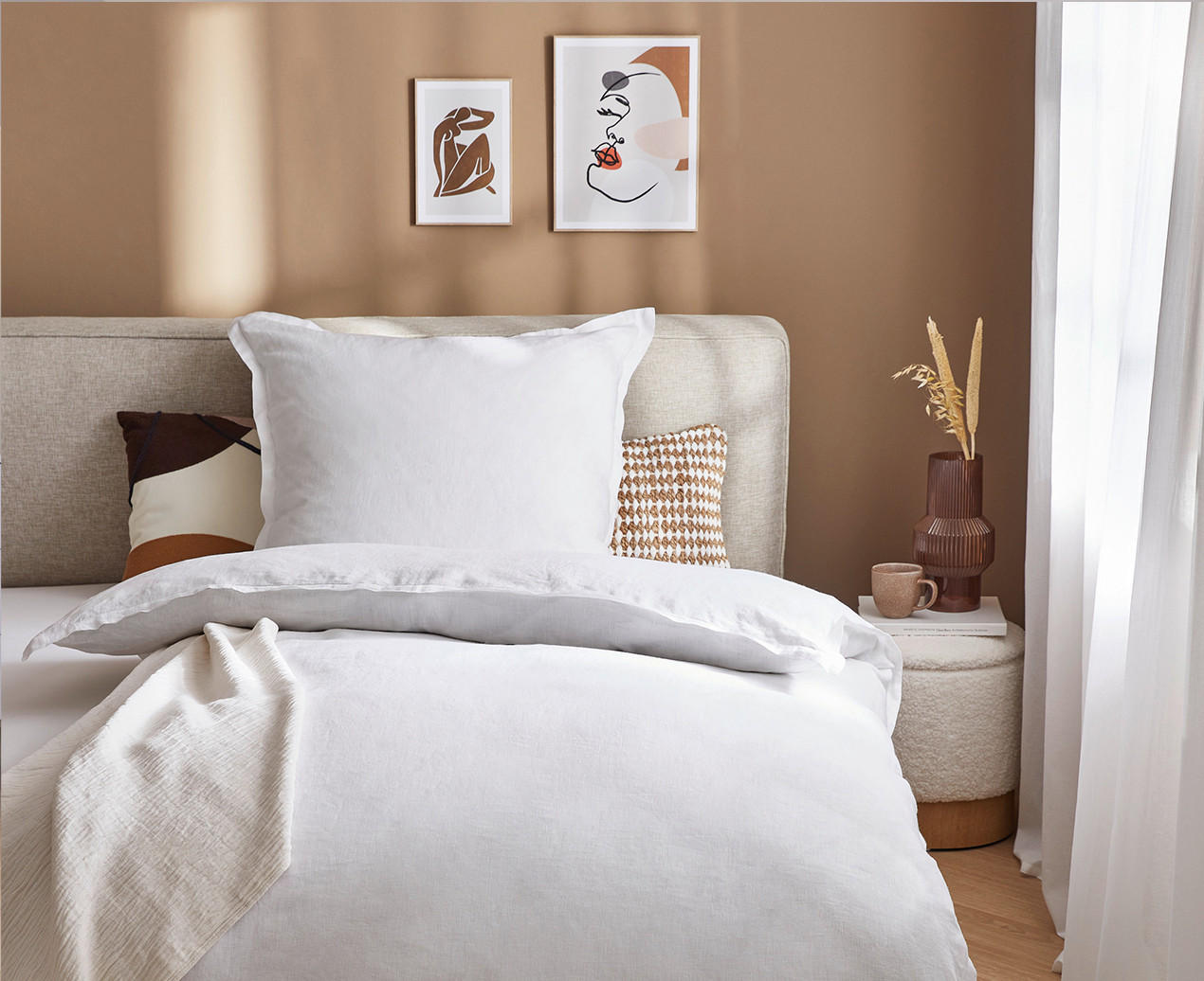 Bett mit Ambiente BETTWÄSCHE Leinenoptik