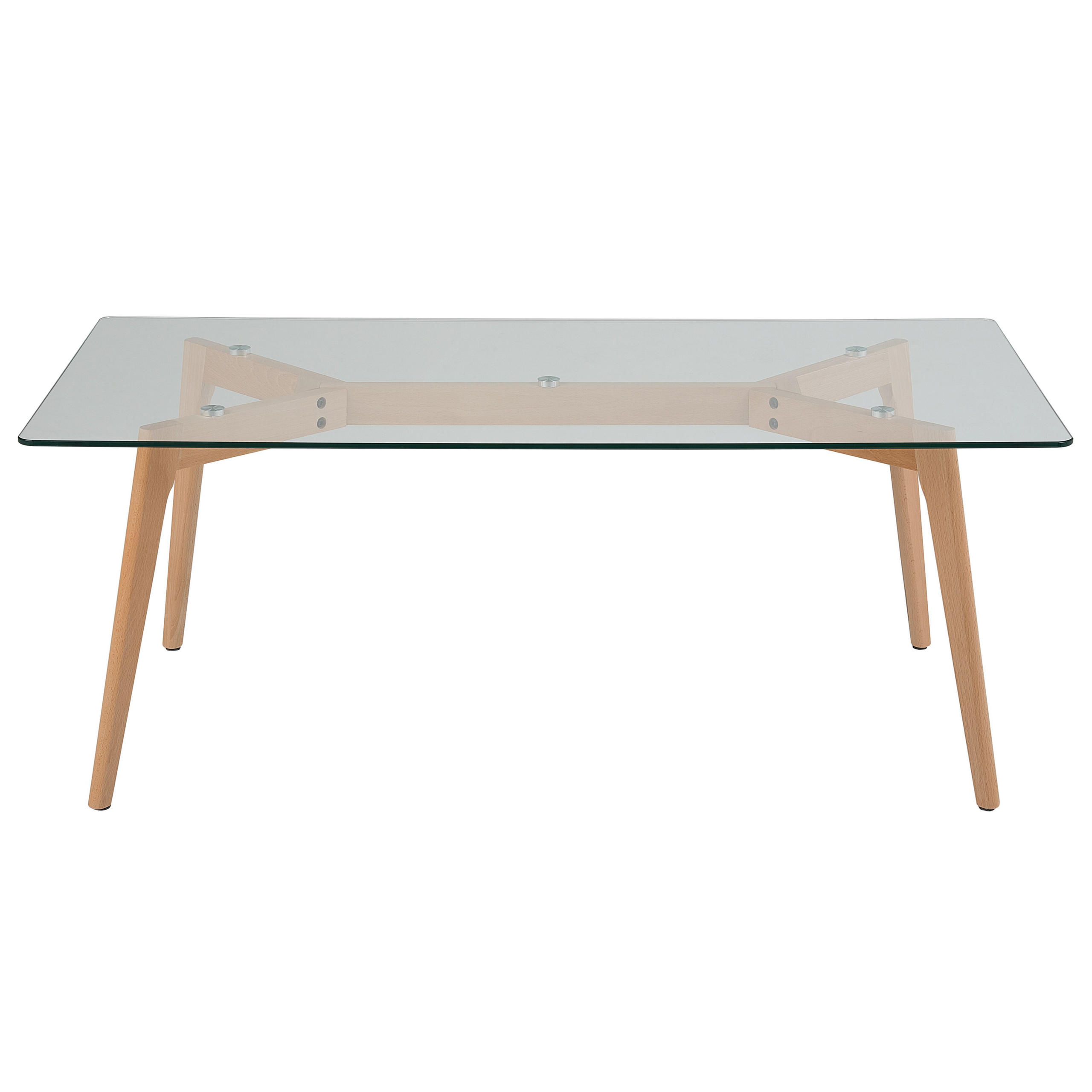 COUCHTISCH rechteckig Glas 60/120 cm Hudson - Hellbraun/Transparent, Glas (60/120/46cm) - Beliani