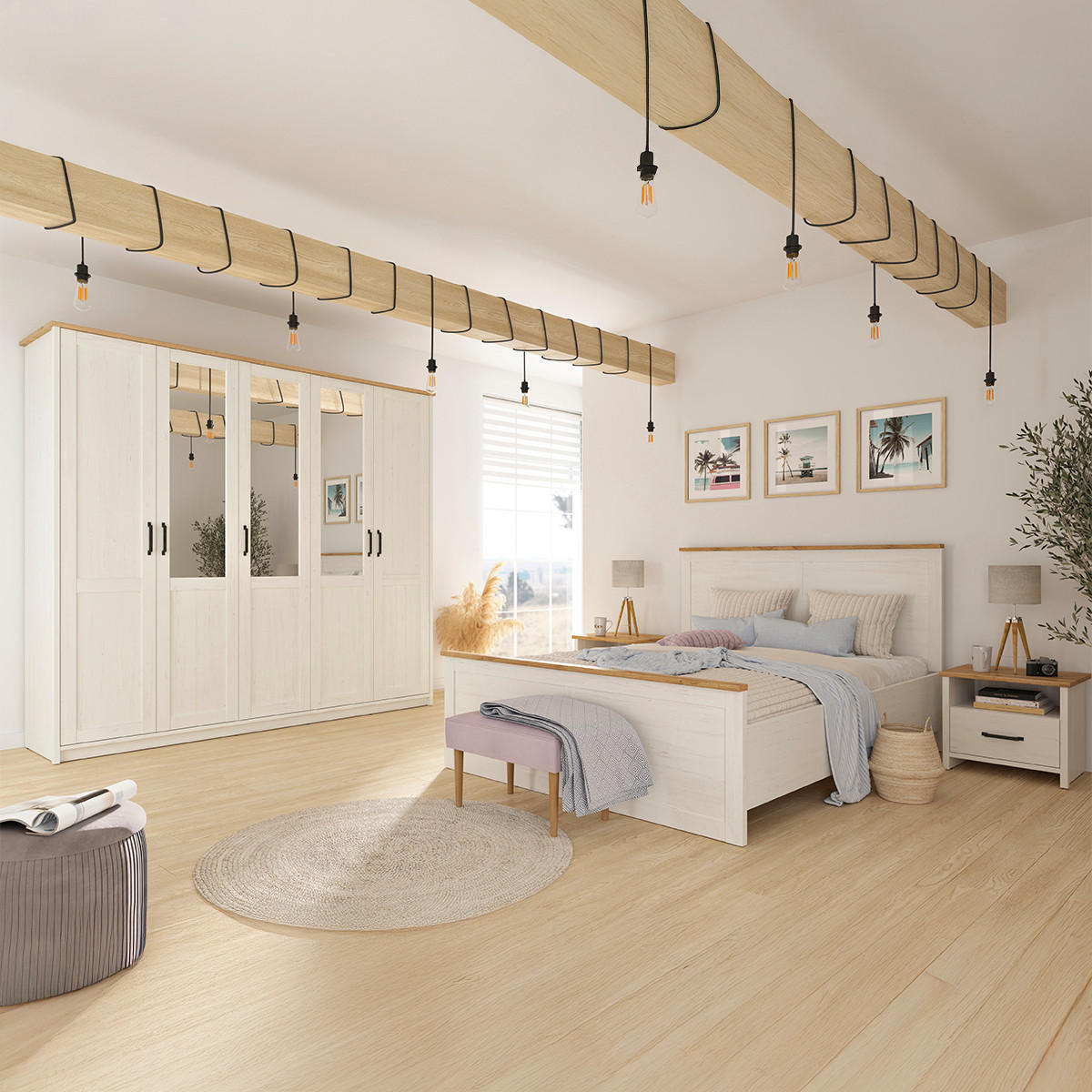 POSTEL 160/200 Aksel Bílá - bílá, kompozitní dřevo (160/200cm) - Petits-meubles