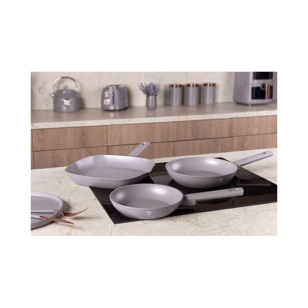 PFANNENSET Grau 28/28/4 cm BH8109 - Grau, Metall - Berlinger Haus