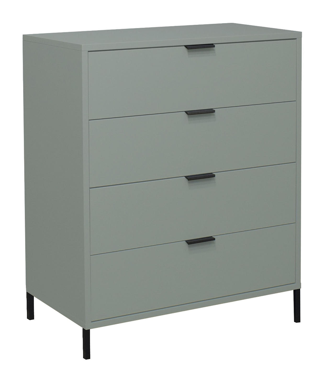 KOMMODE Erna 81x45x102 Pinie Green matt Lack - Grün, Holzwerkstoff (81/102/45cm) - 58aufmkessel
