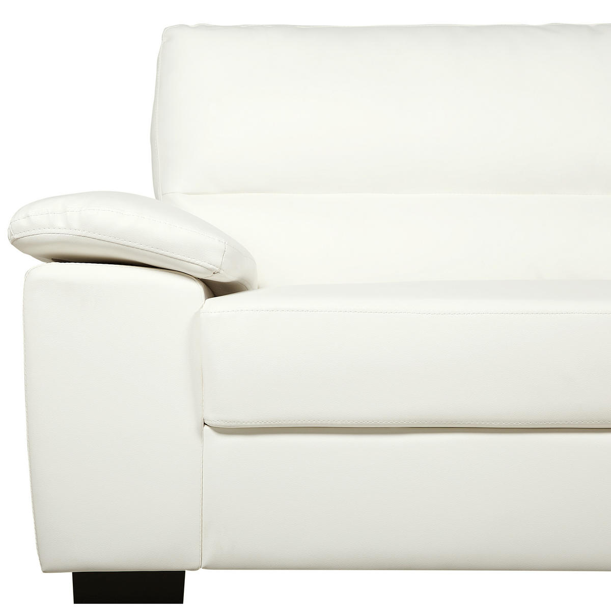 3-SITZER-SOFA Kunstleder Beige Vogar - Beige, Kunststoff/Textil (195/90/74cm) - Beliani