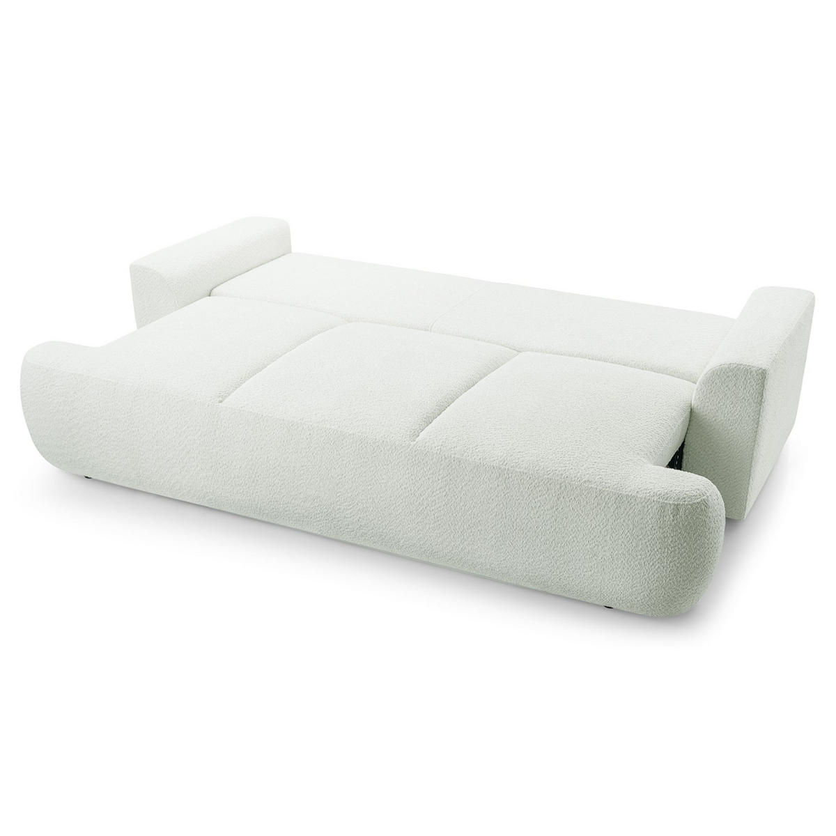 3-SITZER SOFA Barletto Creme Bouclé - Creme/Schwarz, Holz/Textil (248/94/110cm) - Selsey
