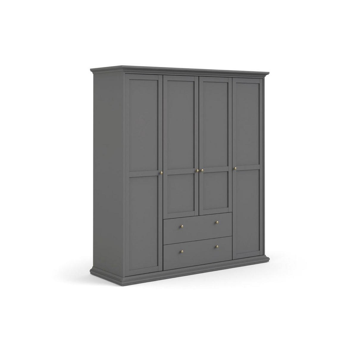 GARDEROBENSCHRANK mattgrau - Schwarz, Holzwerkstoff (181/201/60cm) - ebuy24