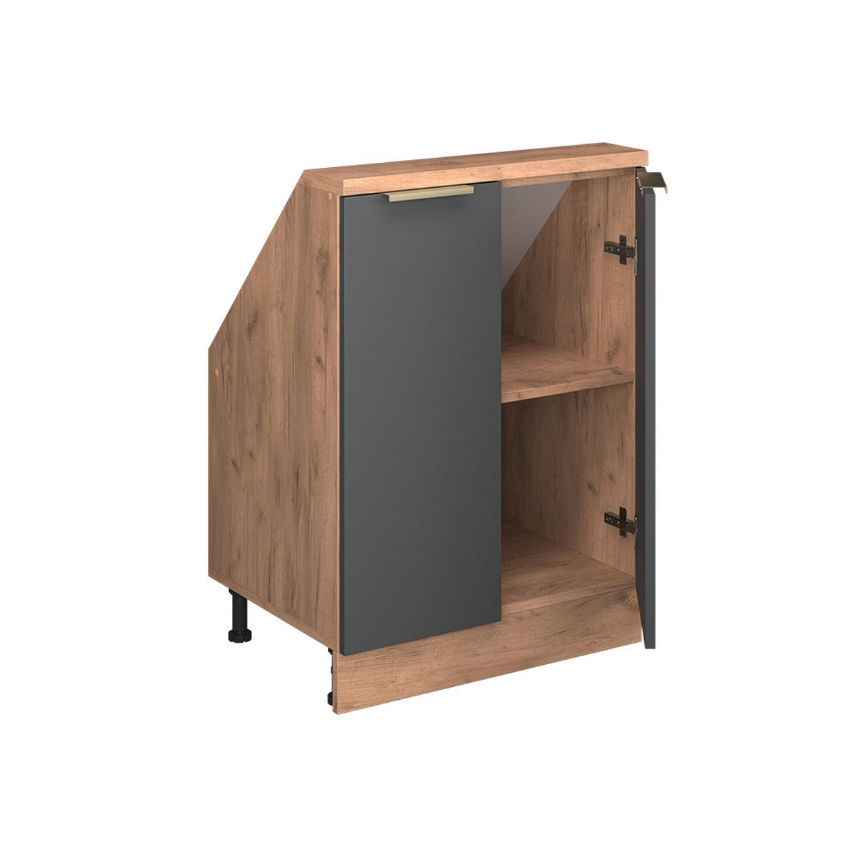 ŠIKMÁ SKŘÍŇ Rion Antracitově zlatý - antracitová, kompozitní dřevo (60/81.6/46cm) - Vicco