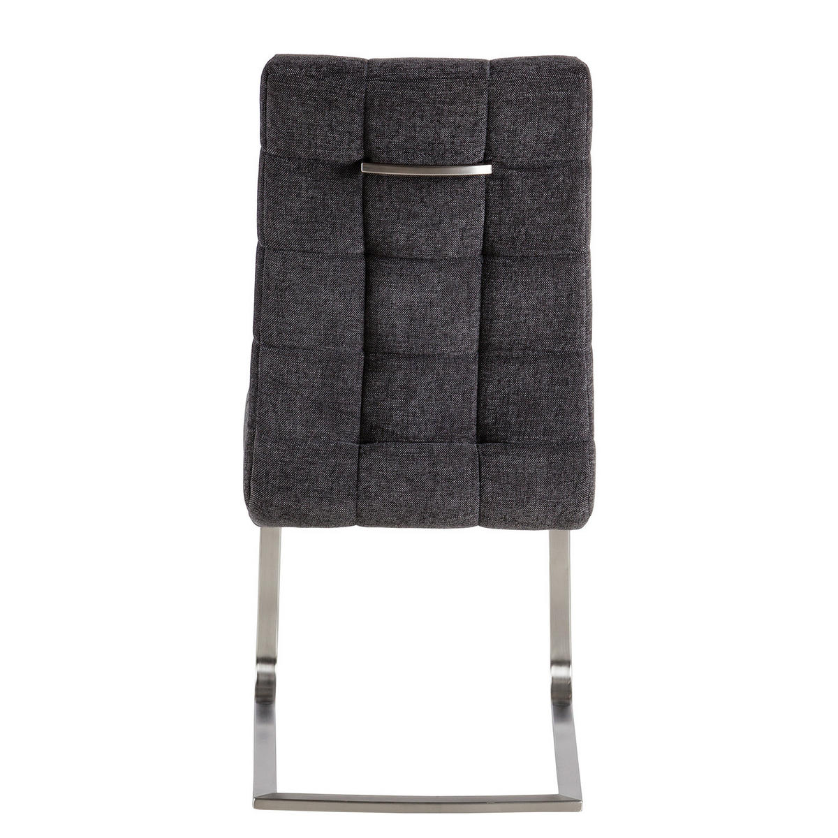 FREISCHWINGER - 2er Set - Flachgewebe / Edelstahl - Dunkelgrau/Silberfarben, Textil/Metall (48/96/64cm) - home24