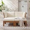 LOUNGEHOCKER - Webstoff / Akazie massiv - Weiß, Holz/Textil (60/38/60cm) - home24