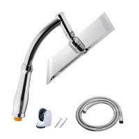 DUSCHKOPF Set mit Schlauch 8 Zoll eckig Edelstahl - Silberfarben, Metall (21/1.8/21cm)