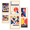 POSTER Set Mit 6 Drucken Im Bauhaus 2 Geometrische Designkollektion Drucke Mit Ästhetische Dekorative Für Zuhause A3 & A4 Rahmen Aus Hellem Holz - Beige, Papier (29/3cm) - Nacnic