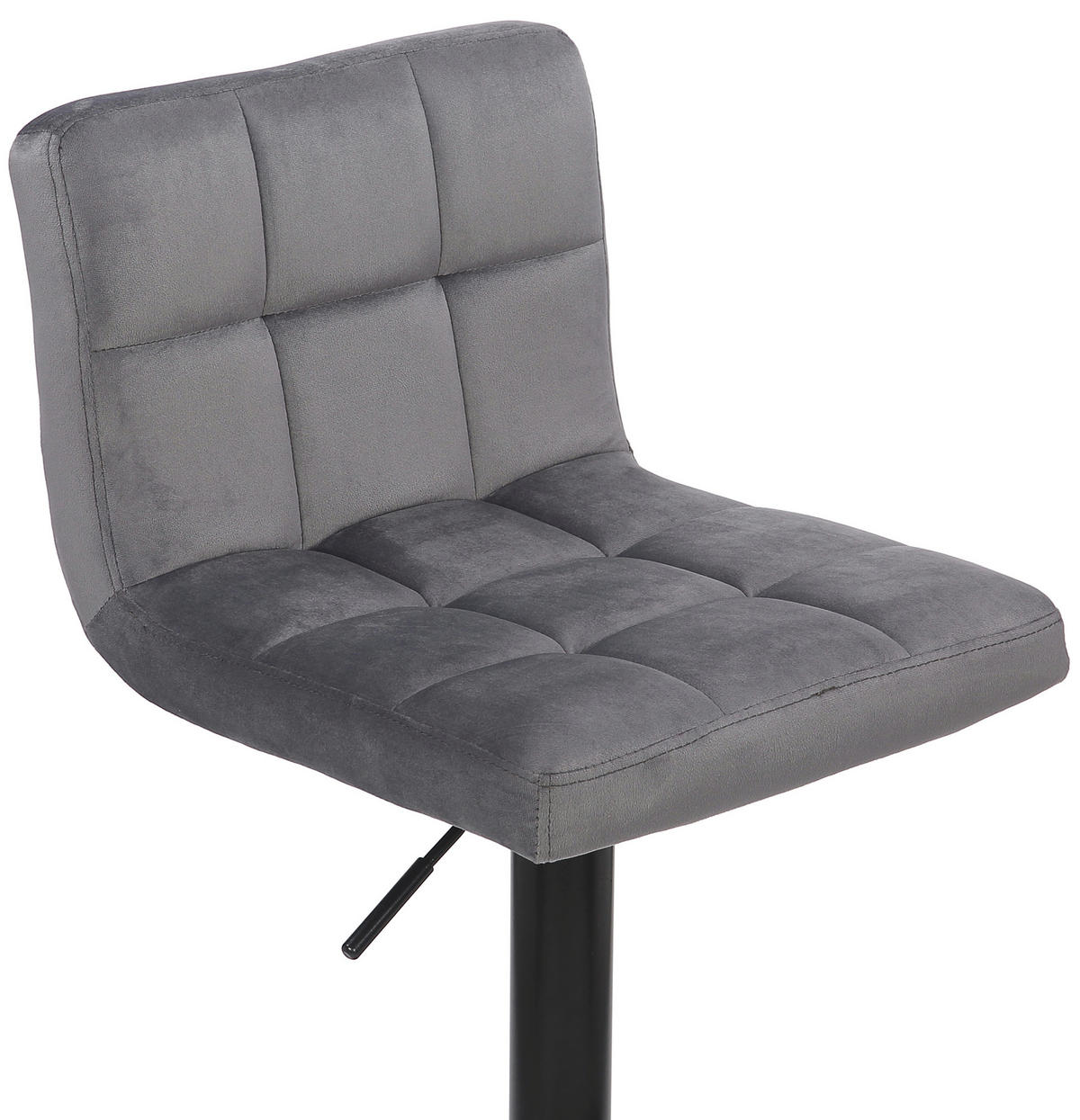 BARHOCKER 2er Set Fenai Samt grau - Schwarz/Grau, Textil/Metall (40/106/40cm) - TPFLiving