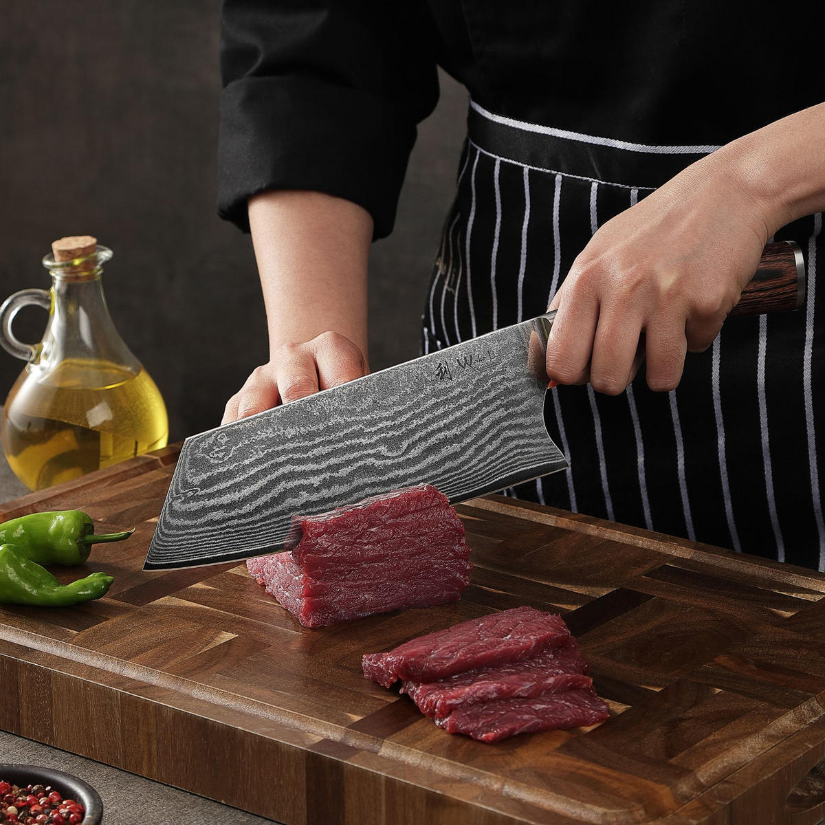 CHAI Dao Kochmesser I EDIB - Braun, Holz/Metall (30cm) - Wakoli