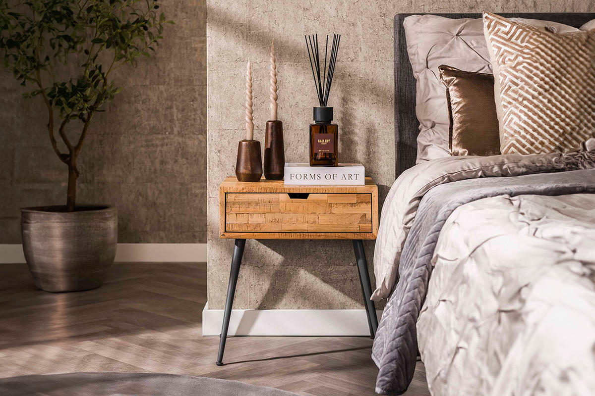 NACHTTISCH TICAR Holz Teakholz - Braun, Holz (45/50/35cm) - KAWOLA