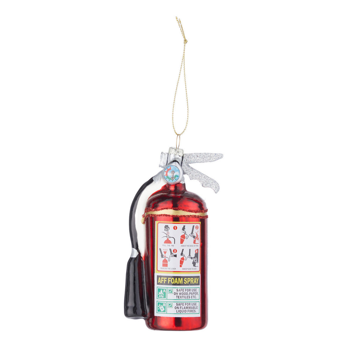 BAUMANHÄNGER HANG ON Feuerlöscher - Rot, Glas (4/12/5cm) - Butlers