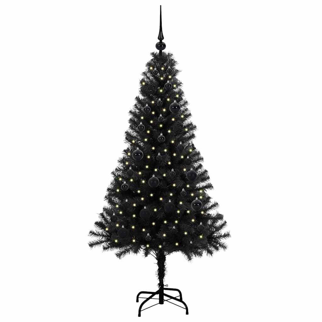 WEIHNACHTSBAUM 75/75/150 cm Schwarz PVC - Schwarz, Kunststoff (150cm) - vidaXL