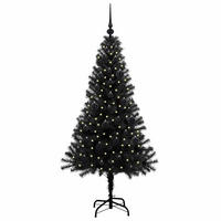WEIHNACHTSBAUM 75/75/150 cm Schwarz PVC - Schwarz, Kunststoff (150cm) - vidaXL