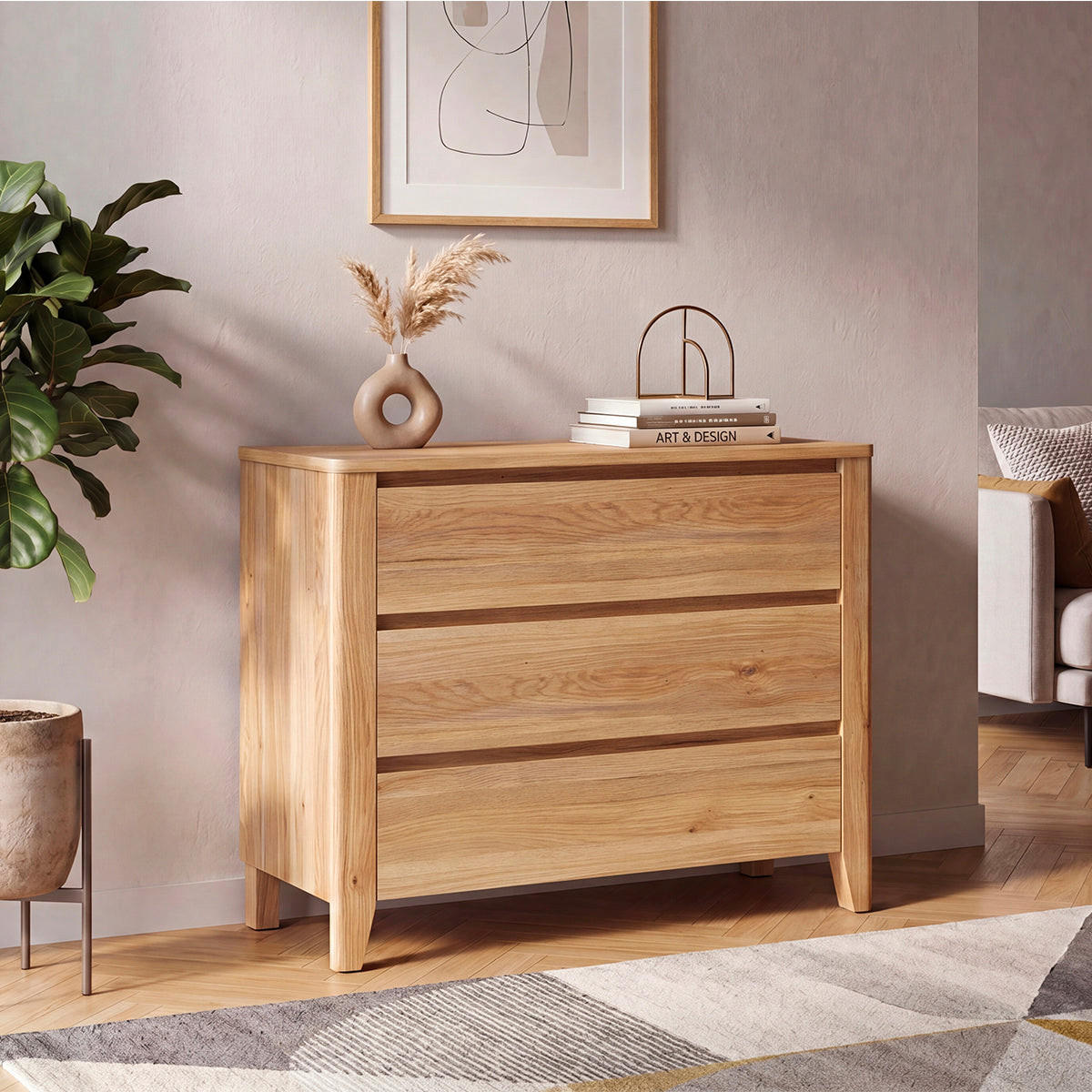 KOMODA Samara Dřevo - hnědá, kompozitní dřevo (116.5/90/42.5cm) - Petits-meubles