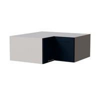 ECKAUFSATZSCHRANK Oslo W14/90/36 Grau / Indigo Matt 90 / 90 / 36cm - Dunkelblau/Grau, Holz/Holzwerkstoff (90/36/90cm) - Feldmann-Wohnen