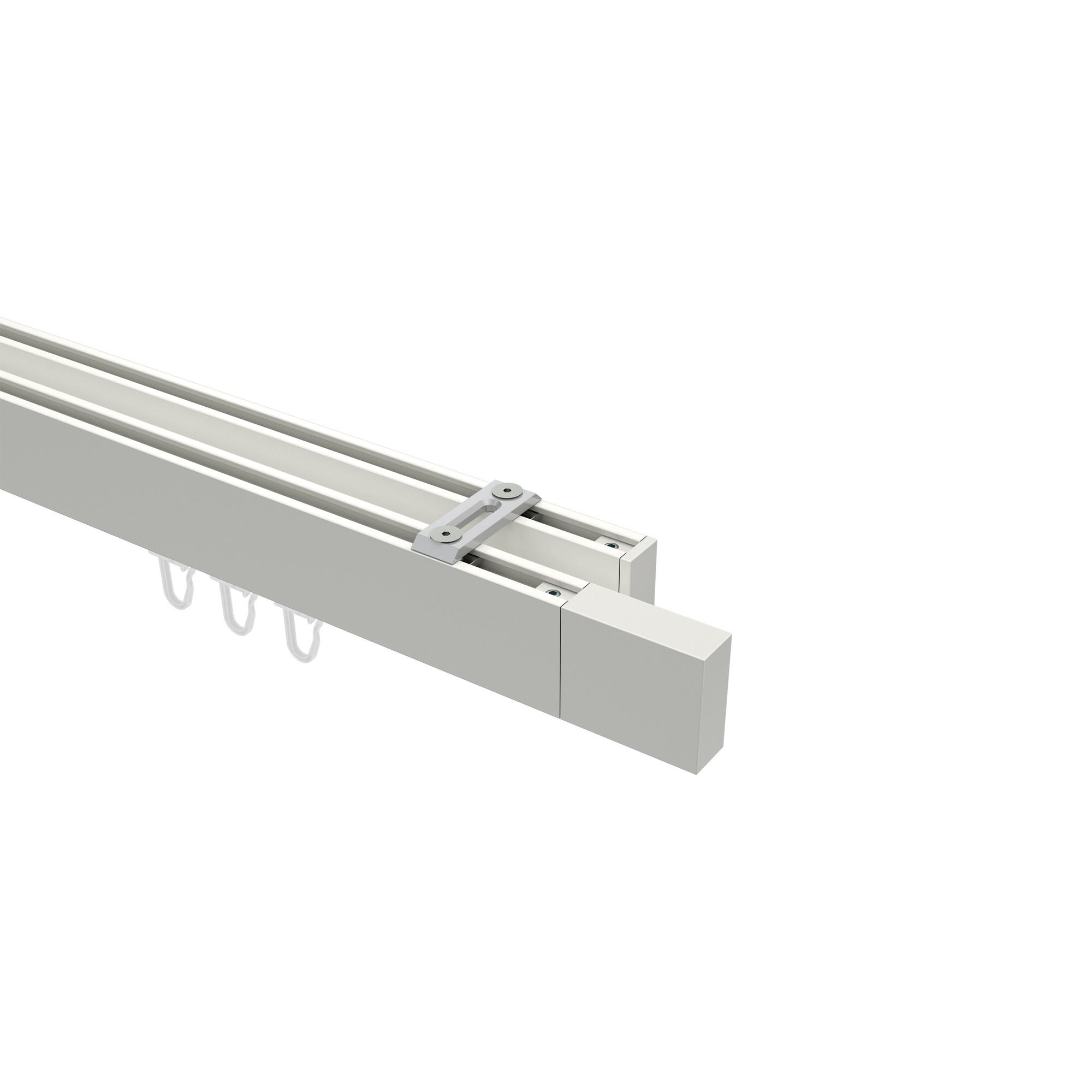 INNENLAUF-GARDINENSTANGEN-SET Smartline Lox 520 cm (geteilt in 4 x 130 cm), 2-läufig, 14x35 mm Weiß - Weiß, Metall (520cm) - INTERDECO