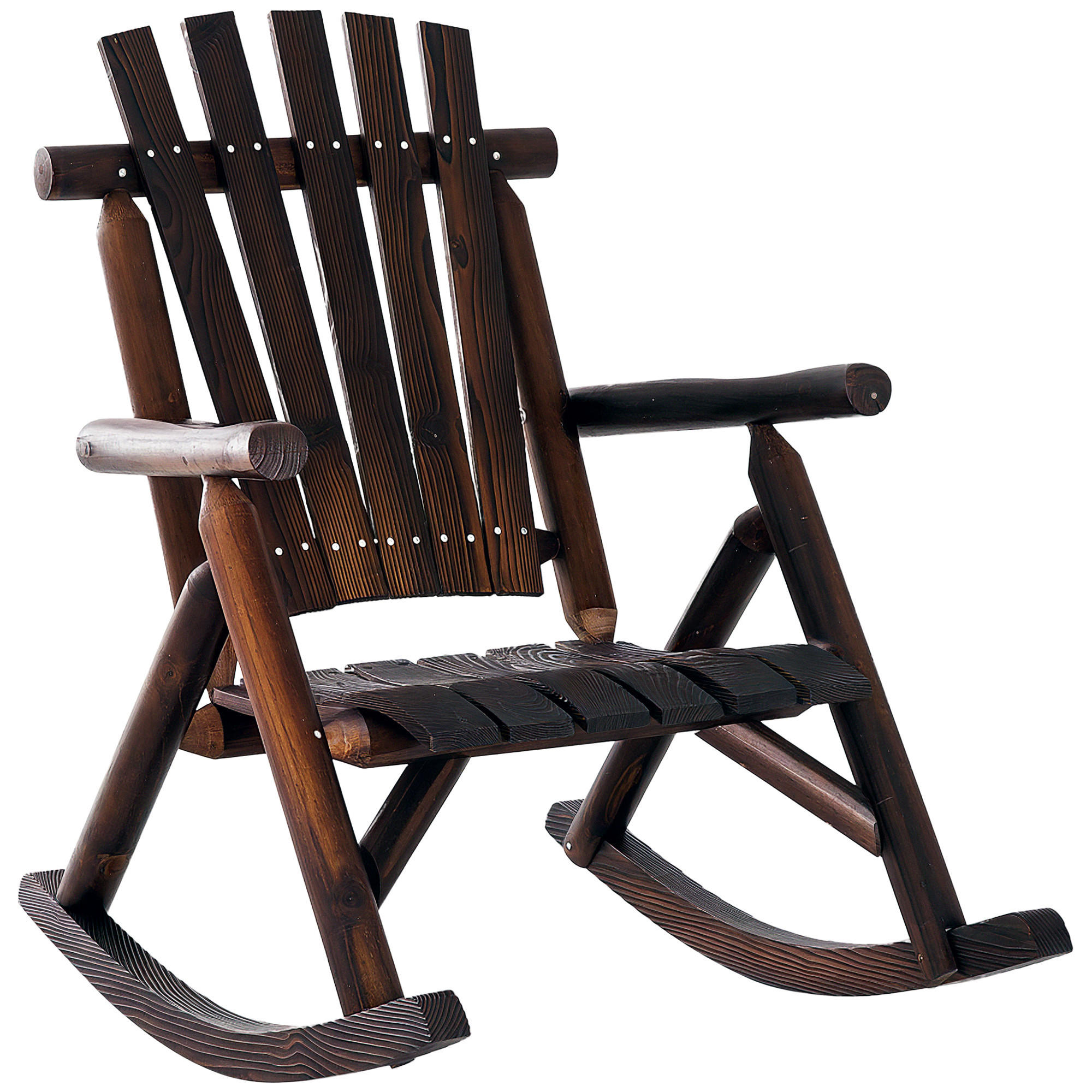 SCHAUKELSTUHL DE-06996 wetterfest, Massivholz verkohlt Dunkelbraun - Naturfarben, Holz (69/93/97cm) - ComfortXL