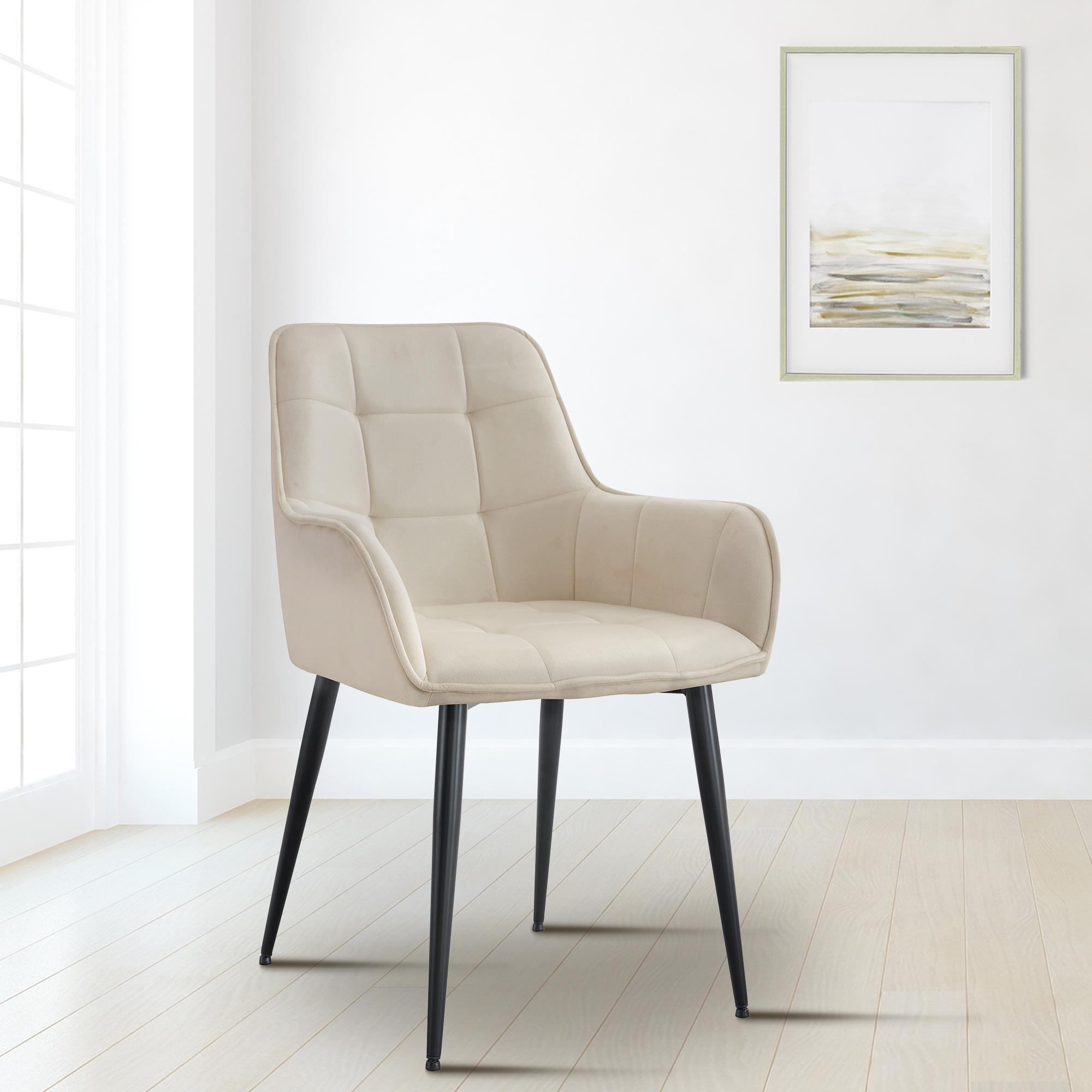 ESSZIMMERSTUHL Kunststoff creme - Creme/Schwarz, Kunststoff/Textil (58/86/62cm) - CLP